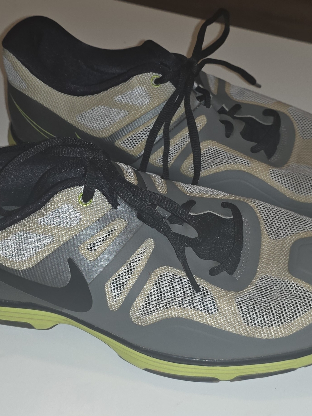 Nike Men’s Gray and Lime Athletic Running Shoes